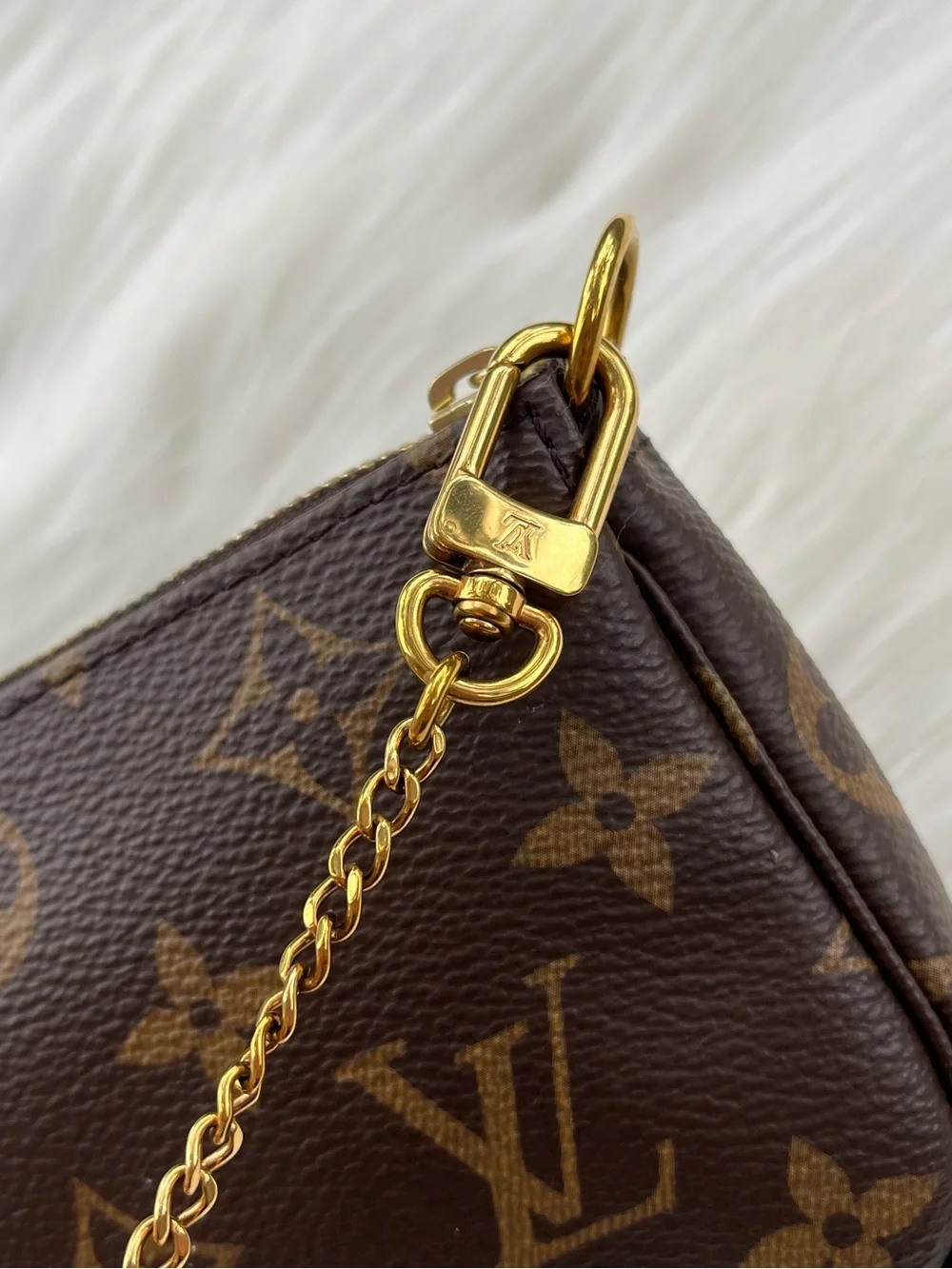 LOUIS VUITTON 2020 Monogram Pouchette Chain Y2K Mini Bag